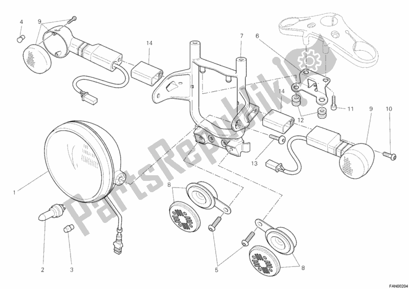 Toutes les pièces pour le Phare du Ducati Sportclassic GT 1000 USA 2010